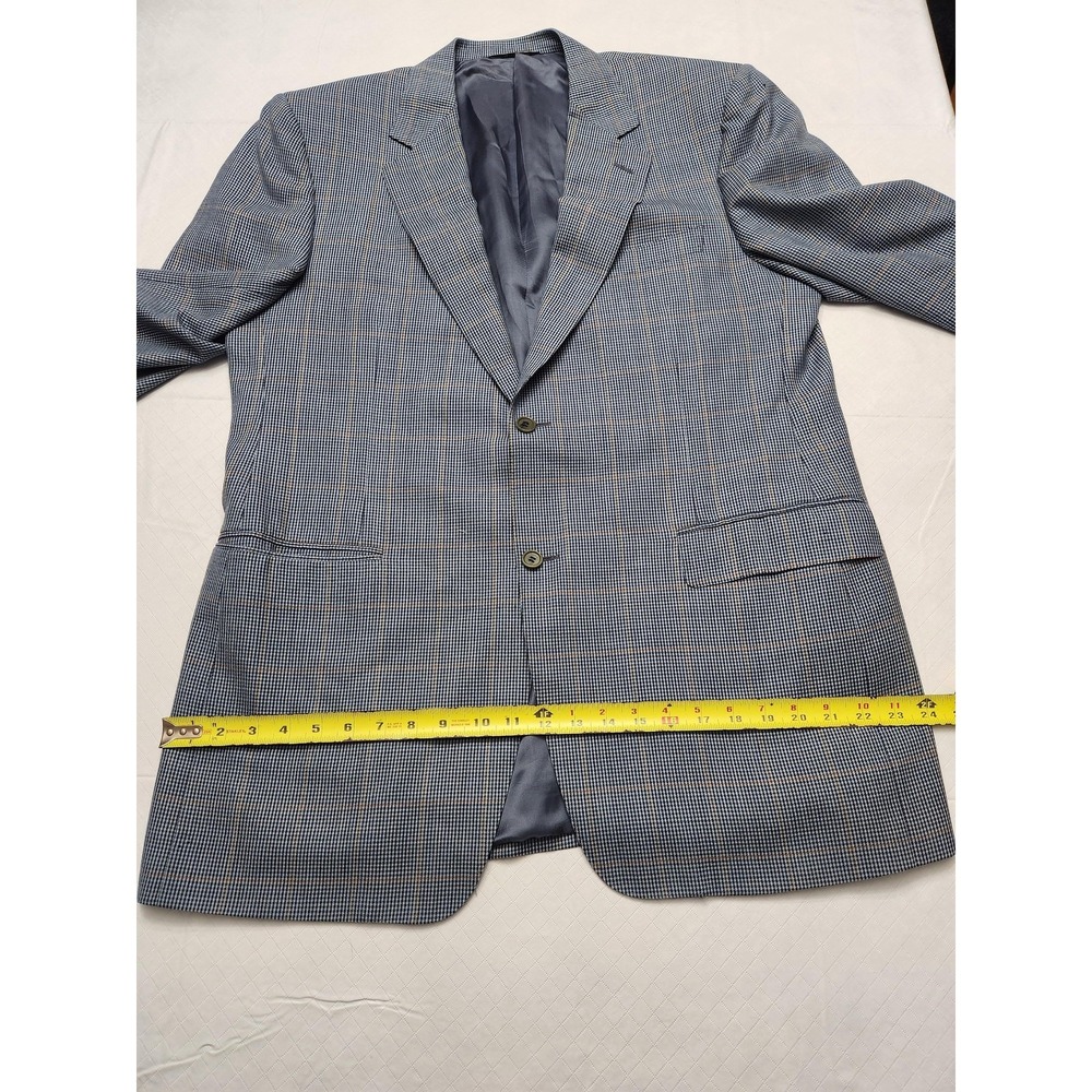 Canali Blazer Mens 54R Blue Plaid Wool Sport Coat Made In Italy Saks Fifth - Picture 8 of 16